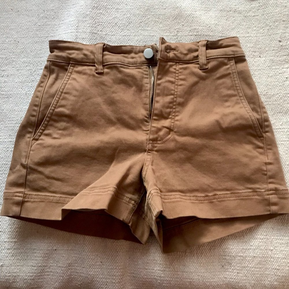 Everlane Cotton Twill Shorts in Brown Ochre size 0